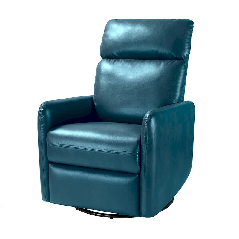 Leather Manual Swivel Recliner, 9 Colors, 1-Seat