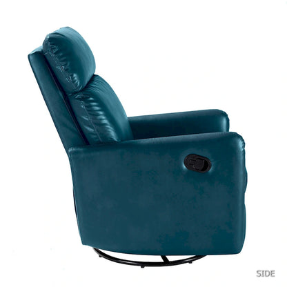 Leather Manual Swivel Recliner, 9 Colors, 1-Seat