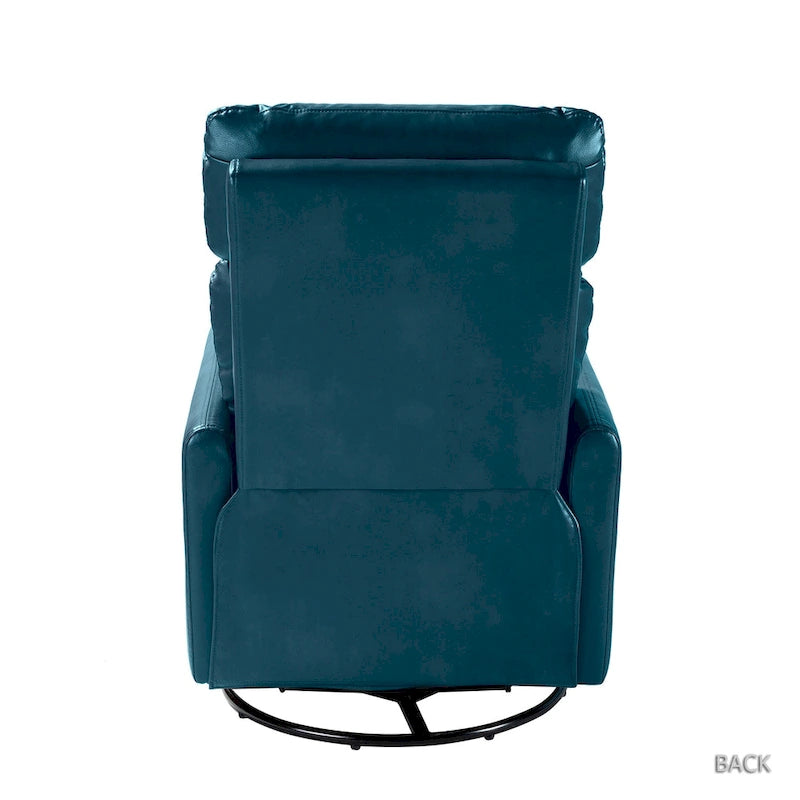 Leather Manual Swivel Recliner, 9 Colors, 1-Seat