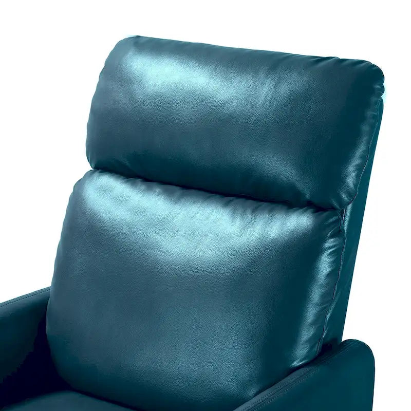 Leather Manual Swivel Recliner, 9 Colors, 1-Seat