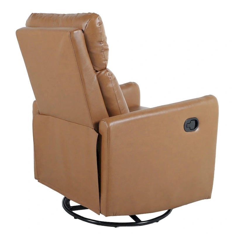 Leather Manual Swivel Recliner, 9 Colors, 1-Seat