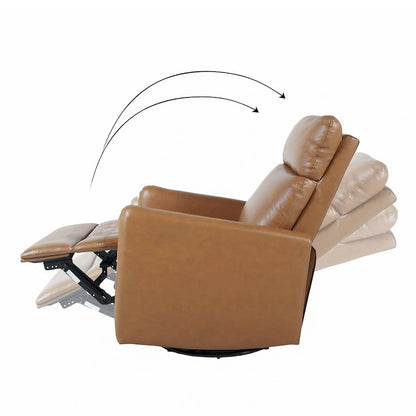 Leather Manual Swivel Recliner, 9 Colors, 1-Seat