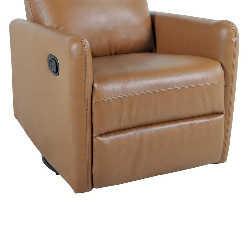 Leather Manual Swivel Recliner, 9 Colors, 1-Seat