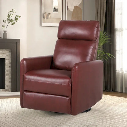 Leather Manual Swivel Recliner, 9 Colors, 1-Seat
