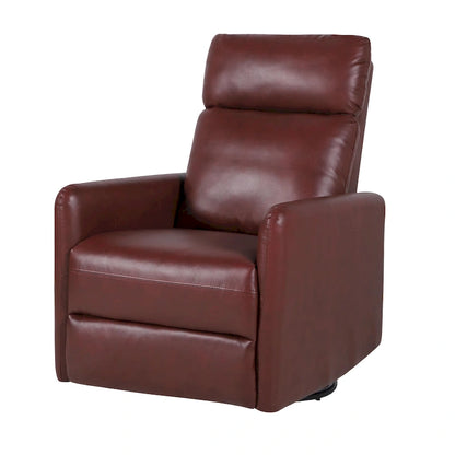 Leather Manual Swivel Recliner, 9 Colors, 1-Seat