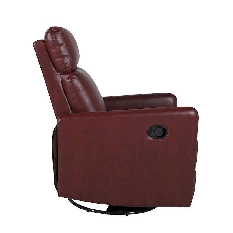 Leather Manual Swivel Recliner, 9 Colors, 1-Seat