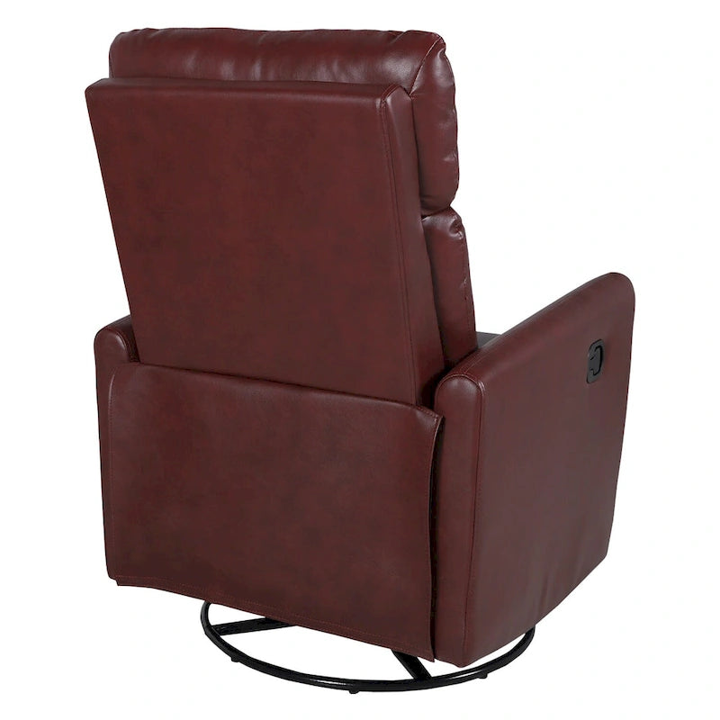 Leather Manual Swivel Recliner, 9 Colors, 1-Seat