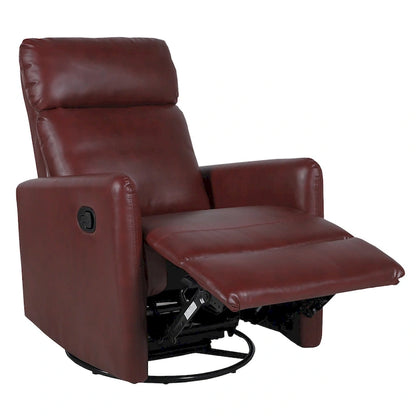 Leather Manual Swivel Recliner, 9 Colors, 1-Seat