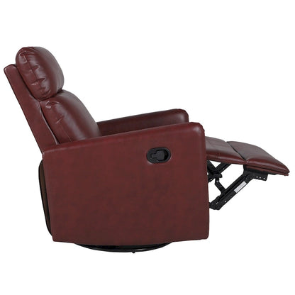 Leather Manual Swivel Recliner, 9 Colors, 1-Seat