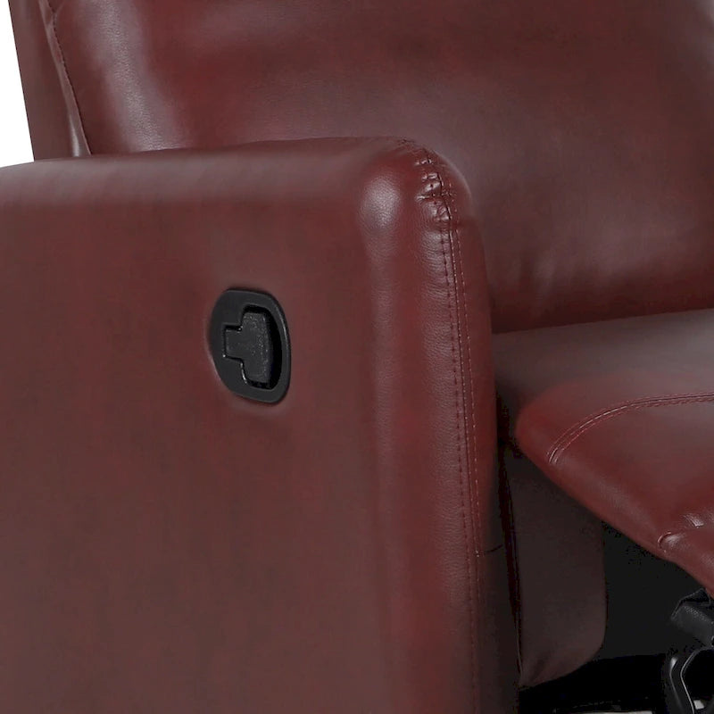 Leather Manual Swivel Recliner, 9 Colors, 1-Seat