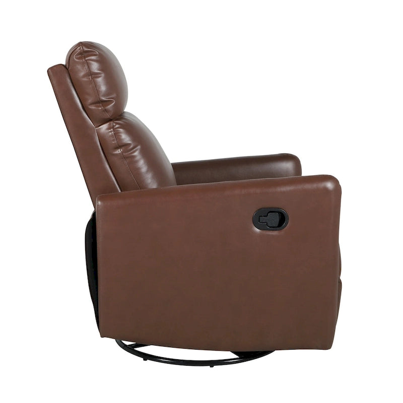 Leather Manual Swivel Recliner, 9 Colors, 1-Seat