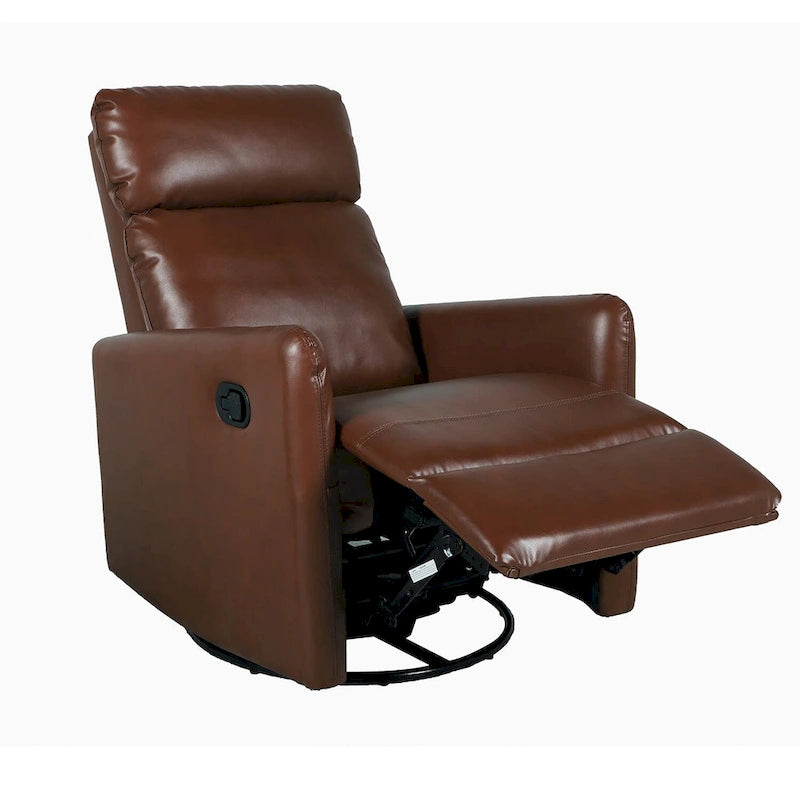 Leather Manual Swivel Recliner, 9 Colors, 1-Seat