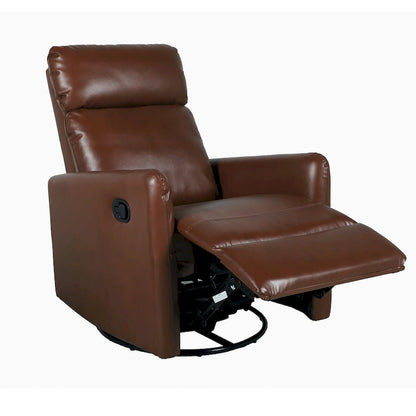 Leather Manual Swivel Recliner, 9 Colors, 1-Seat