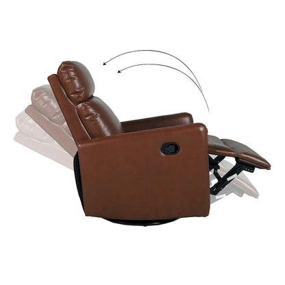 Leather Manual Swivel Recliner, 9 Colors, 1-Seat