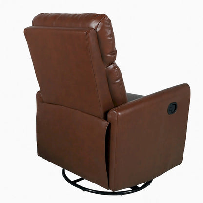Leather Manual Swivel Recliner, 9 Colors, 1-Seat