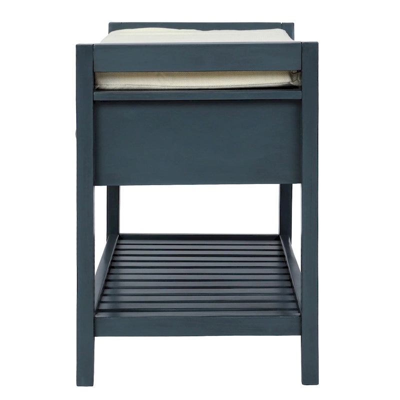 Cushioned Shoe Bench with 2 Drawers & Open Shelf, Seats 1–2