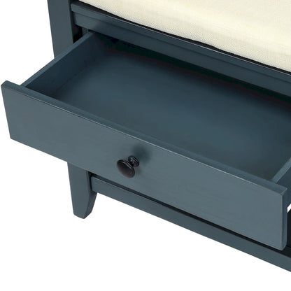 Cushioned Shoe Bench with 2 Drawers & Open Shelf, Seats 1–2