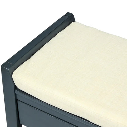 Cushioned Shoe Bench with 2 Drawers & Open Shelf, Seats 1–2