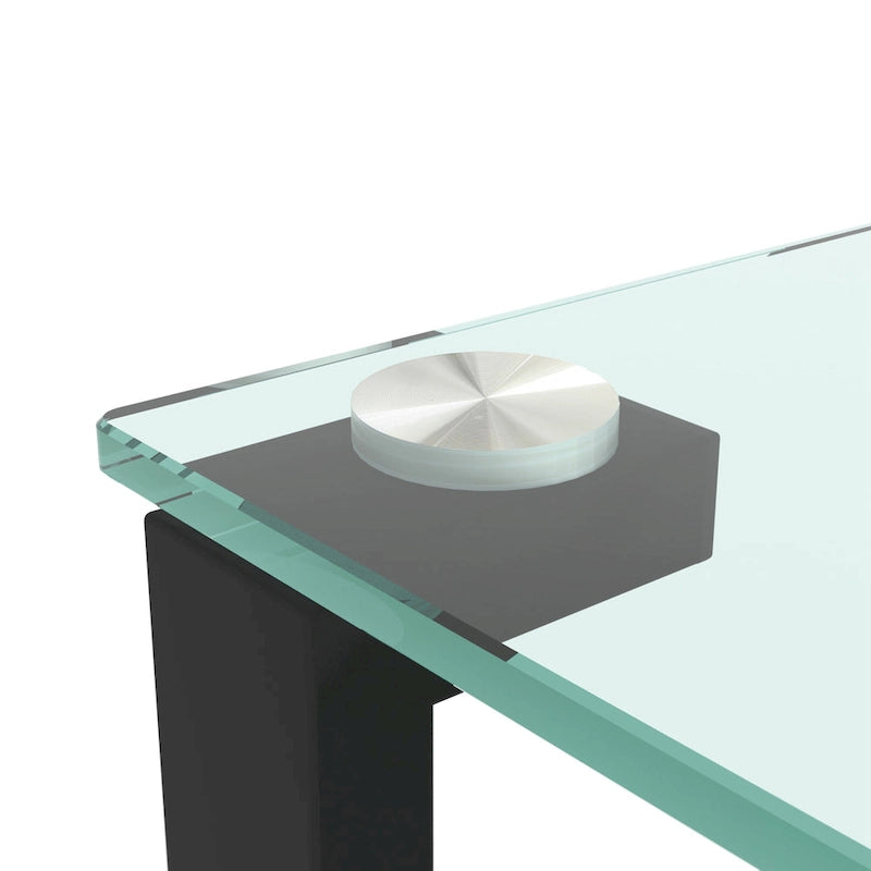 Two-Tier Round Glass Side Table – White / Black / Grey, Single Use