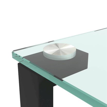 Two-Tier Round Glass Side Table – White / Black / Grey, Single Use