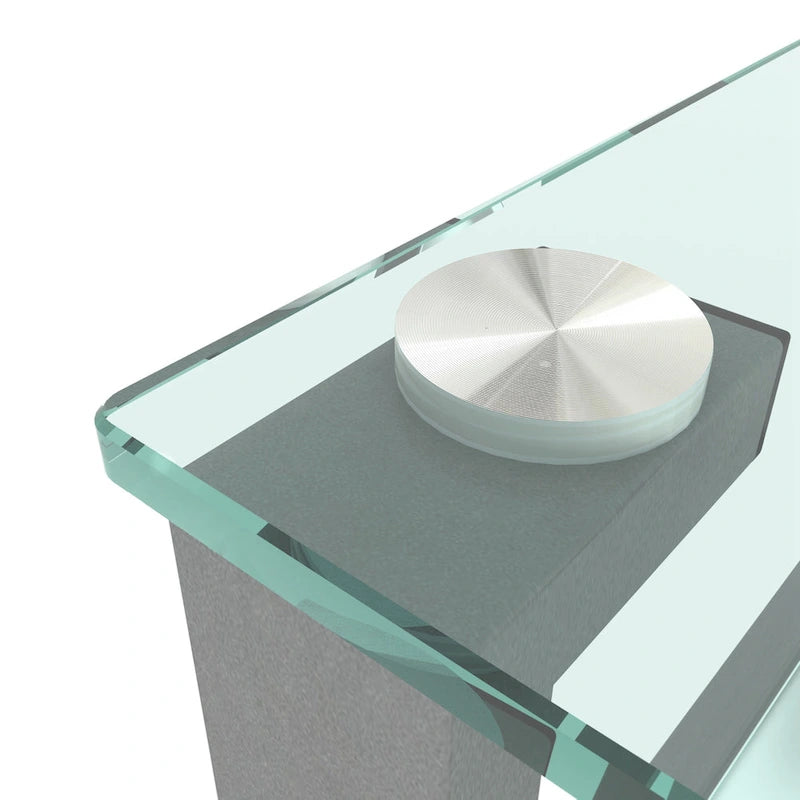 Two-Tier Round Glass Side Table – White / Black / Grey, Single Use