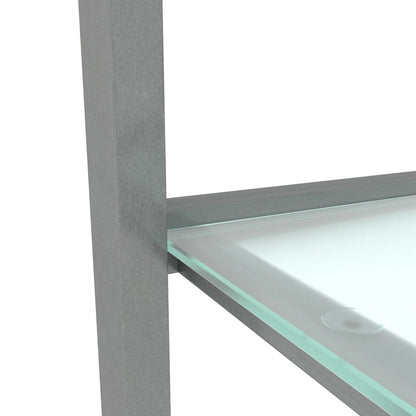 Two-Tier Round Glass Side Table – White / Black / Grey, Single Use