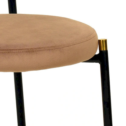 Euston Set of 2 Modern Dining Chair with Wicker Back & Upholstered Velvet Seat for Home Office Living Room & Kitchen