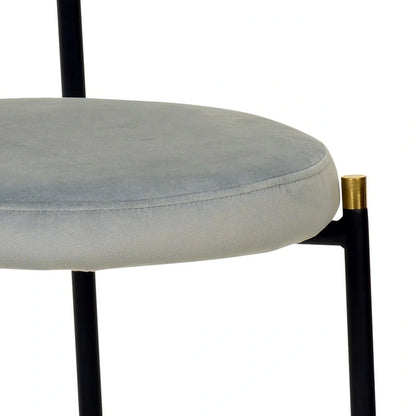 Euston Set of 2 Modern Dining Chair with Wicker Back & Upholstered Velvet Seat for Home Office Living Room & Kitchen