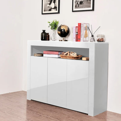 Sideboard Storage Cabinet High Gloss with LED Light