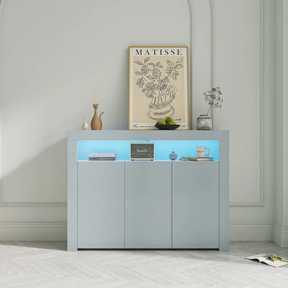 Sideboard Storage Cabinet High Gloss with LED Light