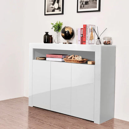 Sideboard Storage Cabinet High Gloss with LED Light