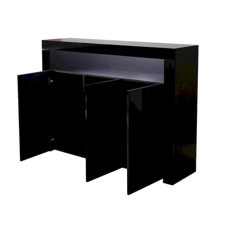 Sideboard Storage Cabinet High Gloss with LED Light