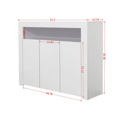 Sideboard Storage Cabinet High Gloss with LED Light