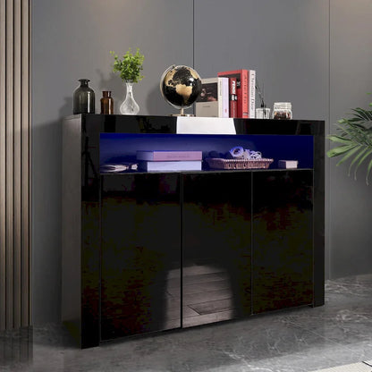 Sideboard Storage Cabinet High Gloss with LED Light