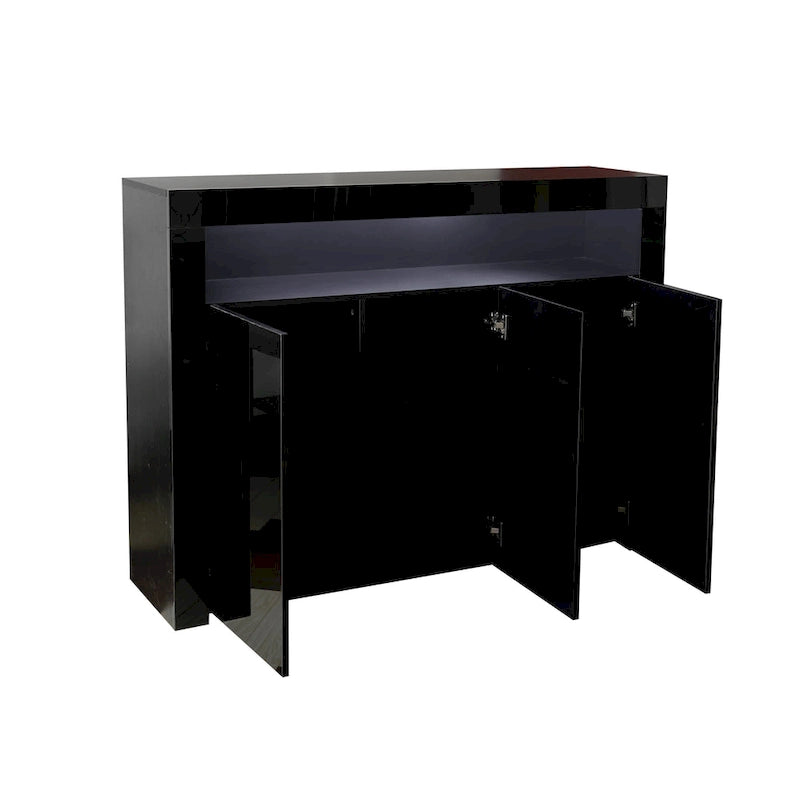 Sideboard Storage Cabinet High Gloss with LED Light