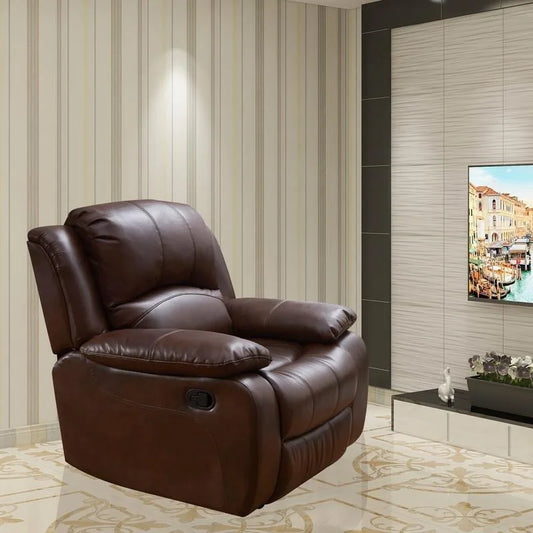 Vanity Art Bonded Leather Glider Recliner Club Chair for Living Room
