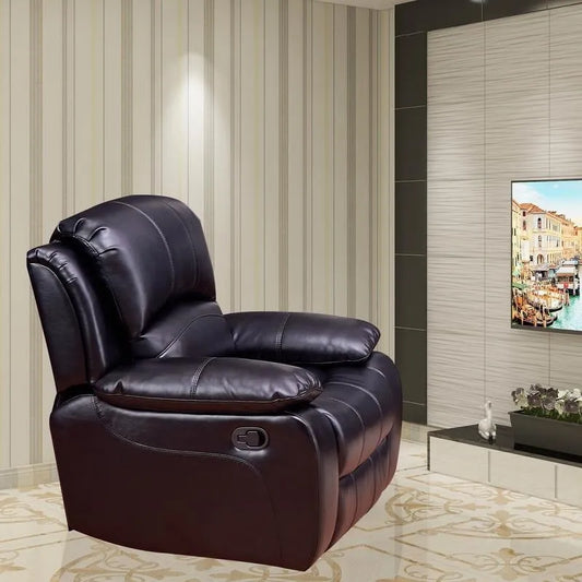Vanity Art Bonded Leather Glider Recliner Club Chair for Living Room
