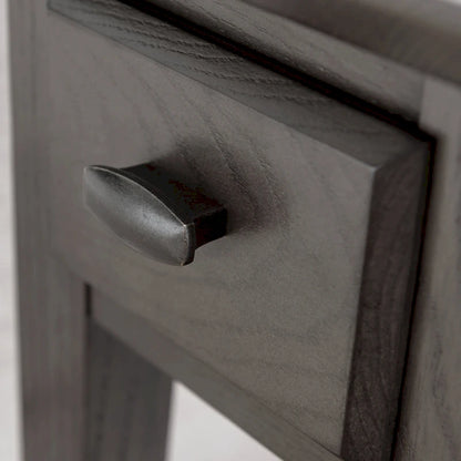 Brown / Grey / Beige Narrow Side End Table with Drawer and Shelf