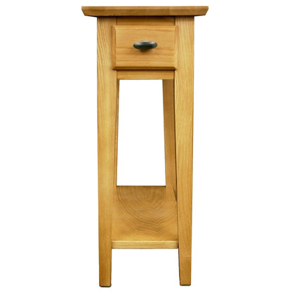 Brown / Grey / Beige Narrow Side End Table with Drawer and Shelf