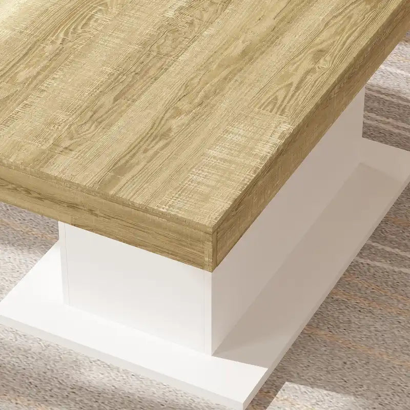 White / Black Extendable Dining Table, I-Shaped Legs, Seats 6–8