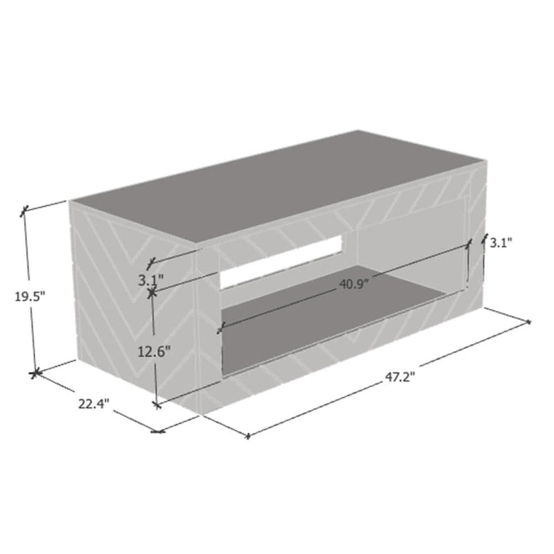 Gray / Black / White High Gloss Modern Coffee Table for 1