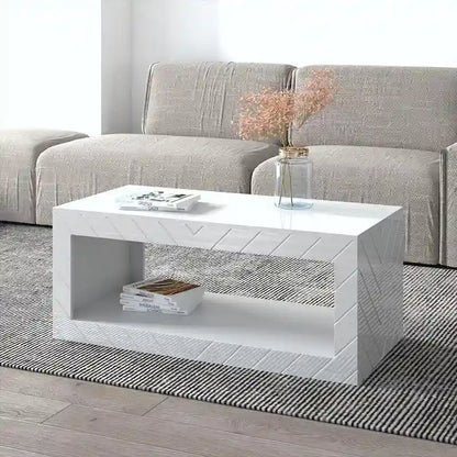 Gray / Black / White High Gloss Modern Coffee Table for 1