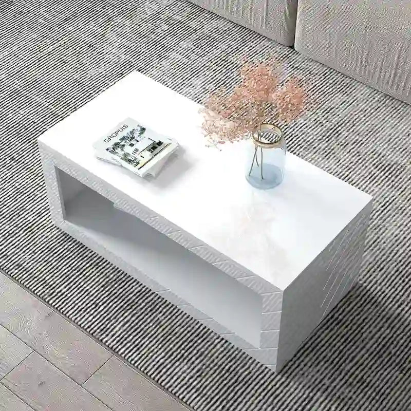 Gray / Black / White High Gloss Modern Coffee Table for 1