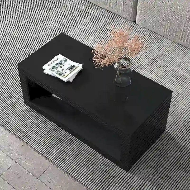Gray / Black / White High Gloss Modern Coffee Table for 1