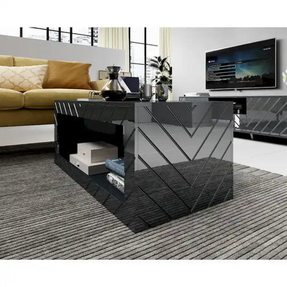 Gray / Black / White High Gloss Modern Coffee Table for 1