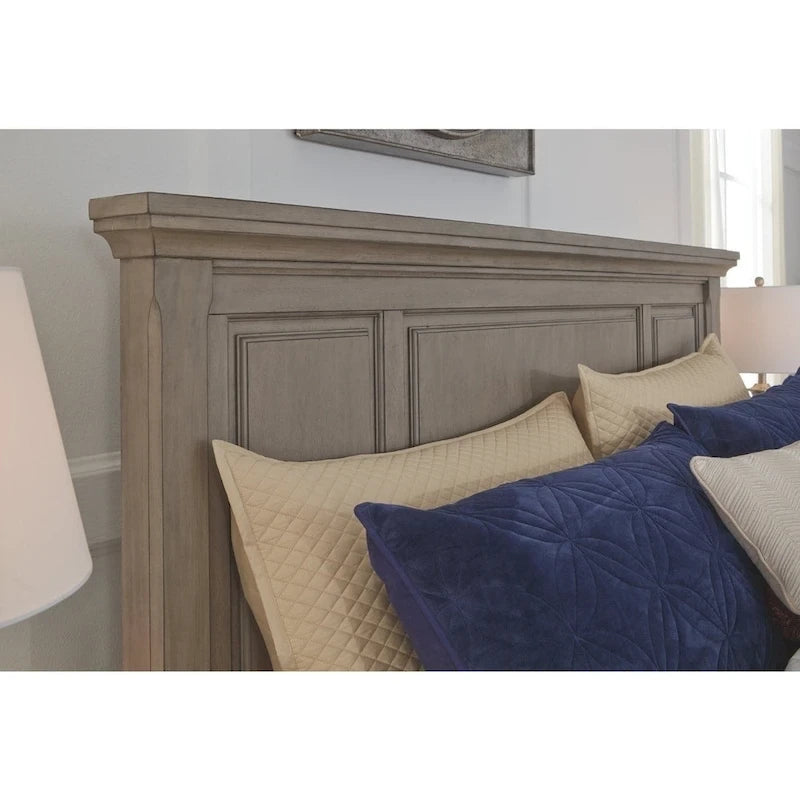 Light Grey Traditional Panel Bed – 1-2 Person, Queen / King / Cal King