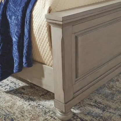 Light Grey Traditional Panel Bed – 1-2 Person, Queen / King / Cal King