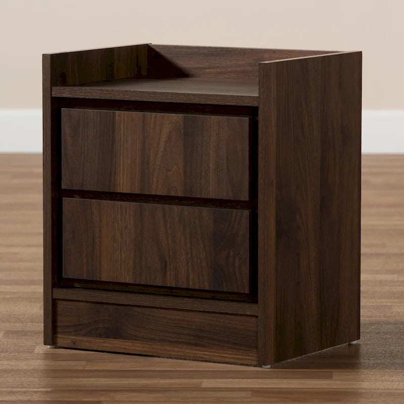 Wood 1-Door Nightstand