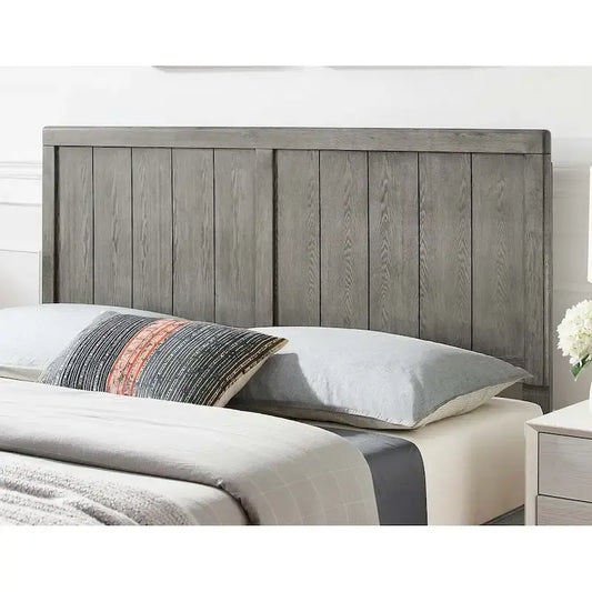 Widman Country Style Queen Size Grey Wooden Headboard