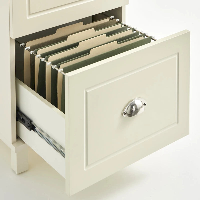 Black / Espresso / White 4-Drawer Filing Cabinet, Contemporary Style, Single-User
